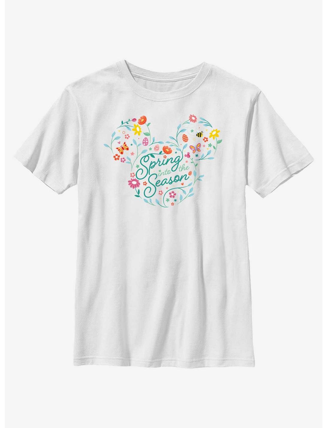 Disney Mickey Mouse Spring Into The Season Youth T-Shirt, WHITE, hi-res