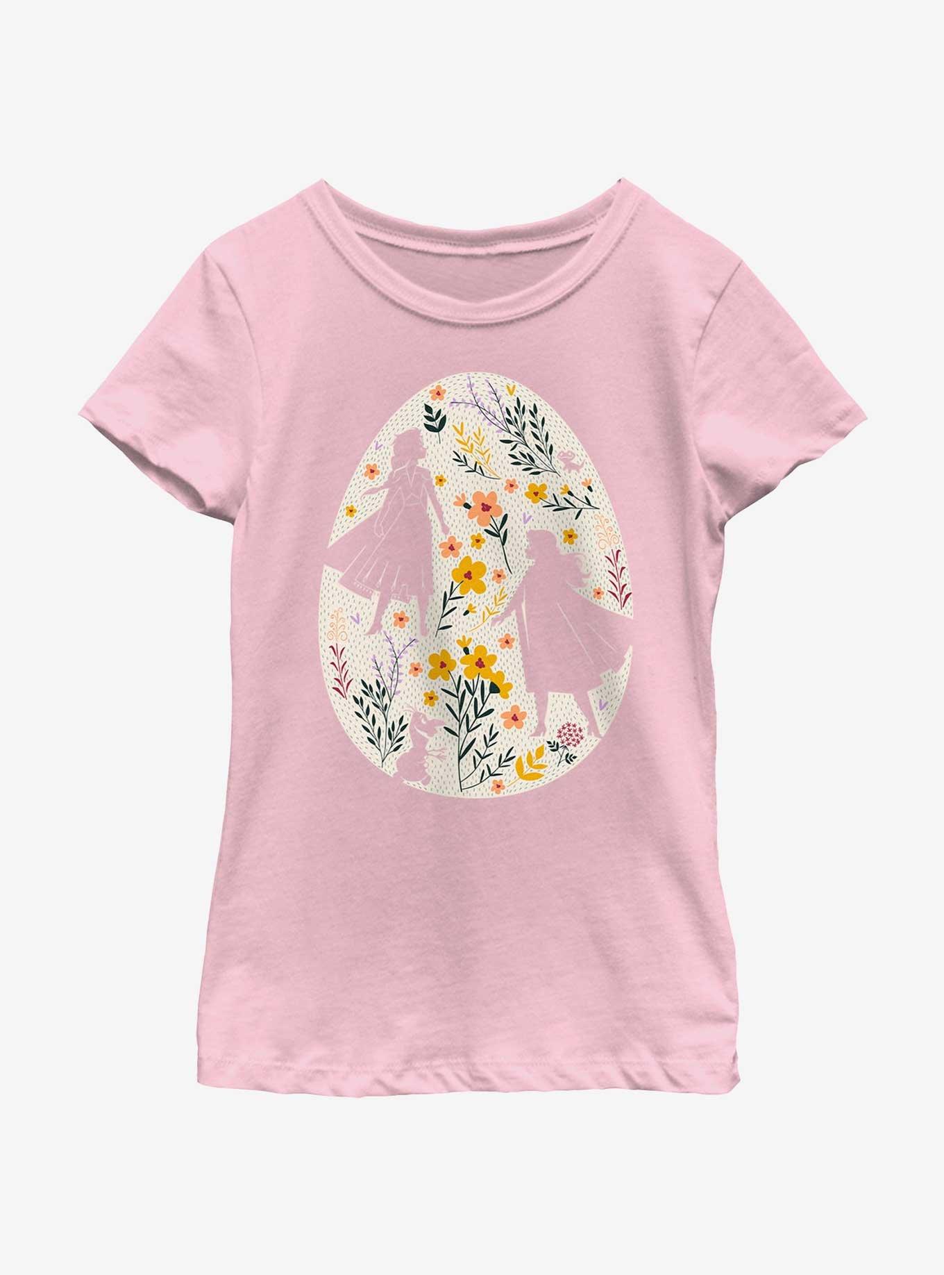 Disney Frozen Elsa Anna Olaf Egg Silhouette Youth Girls T-Shirt