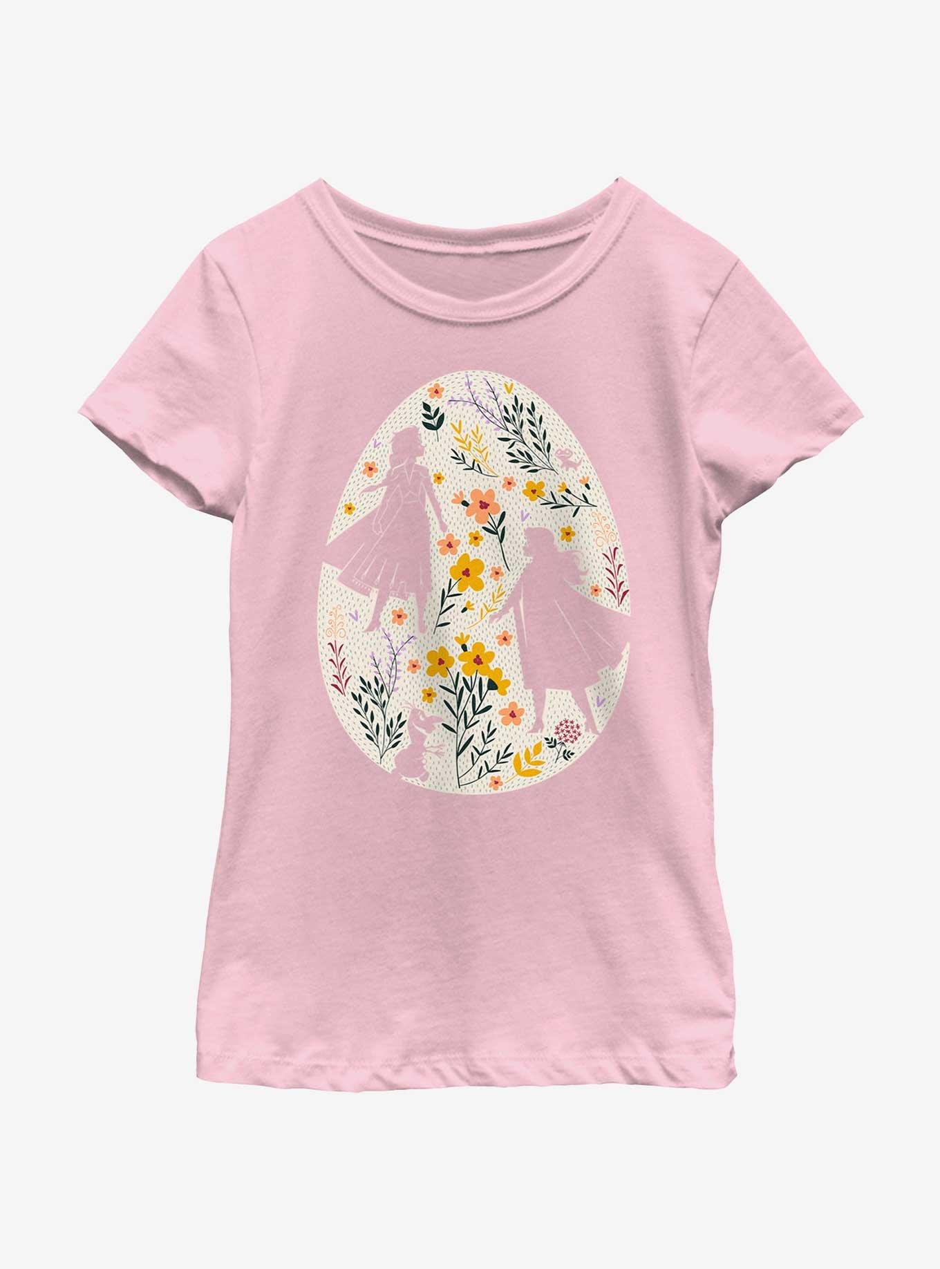 Disney Frozen Elsa Anna Olaf Egg Silhouette Youth Girls T-Shirt, , hi-res