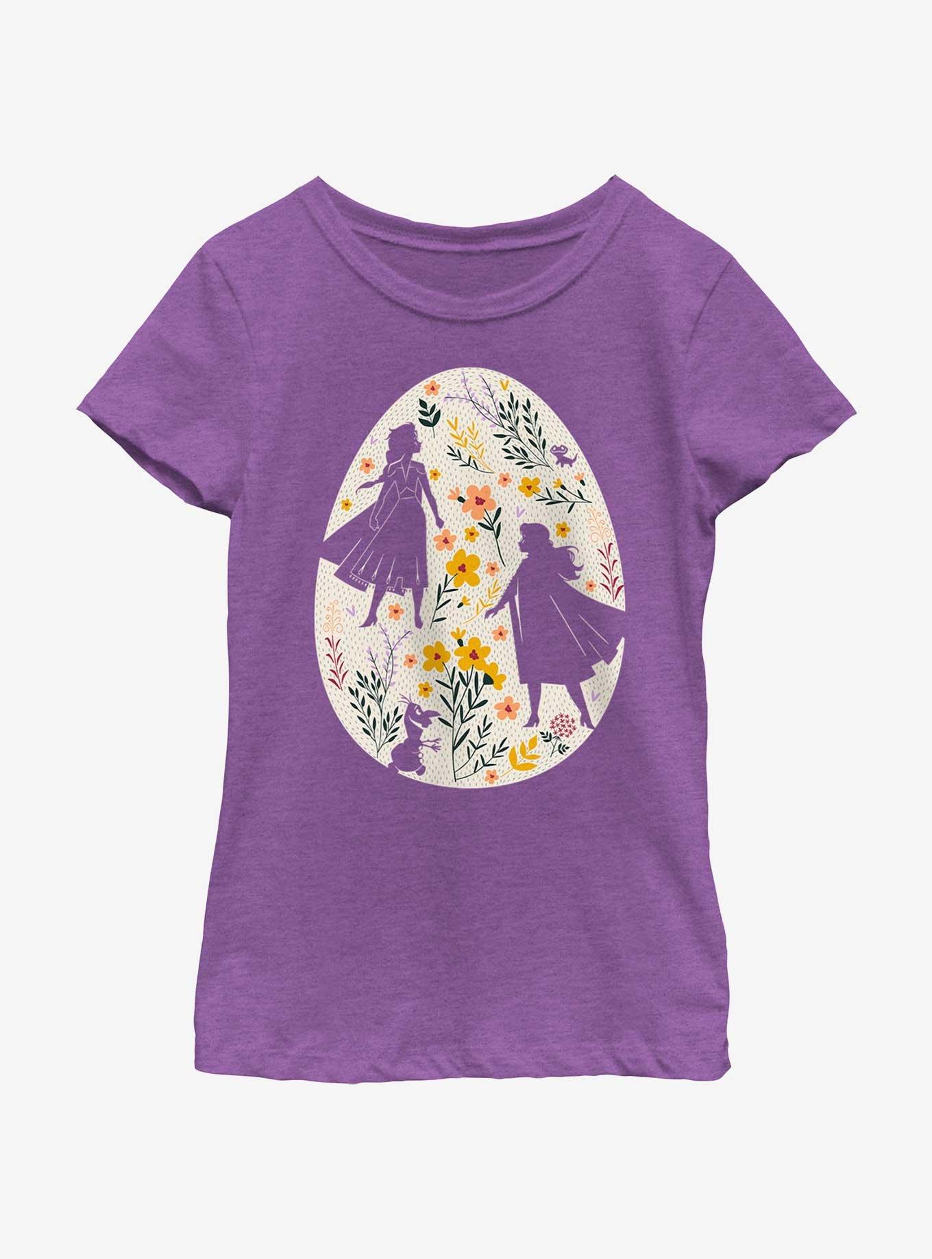 Disney Frozen Elsa Anna Olaf Egg Silhouette Youth Girls T-Shirt