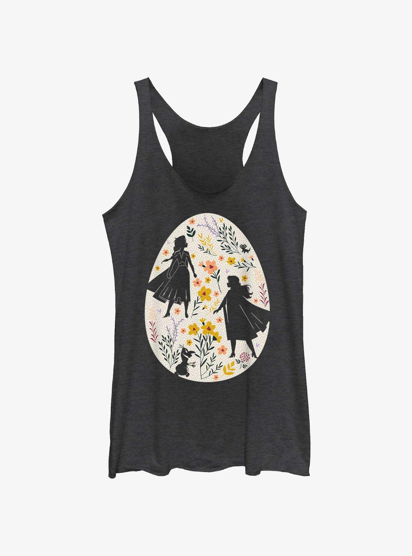 Disney Frozen Elsa Anna Olaf Egg Silhouette Womens Tank Top