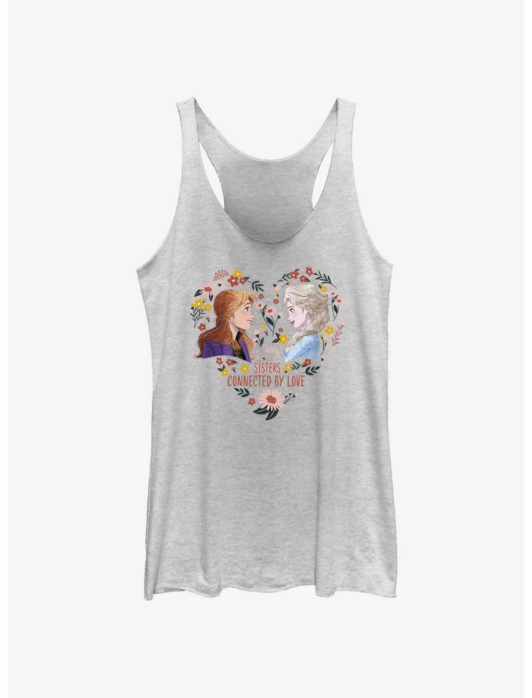 Disney Frozen Anna & Elsa Sisters Connected By Love Womens Tank Top, WHITE HTR, hi-res