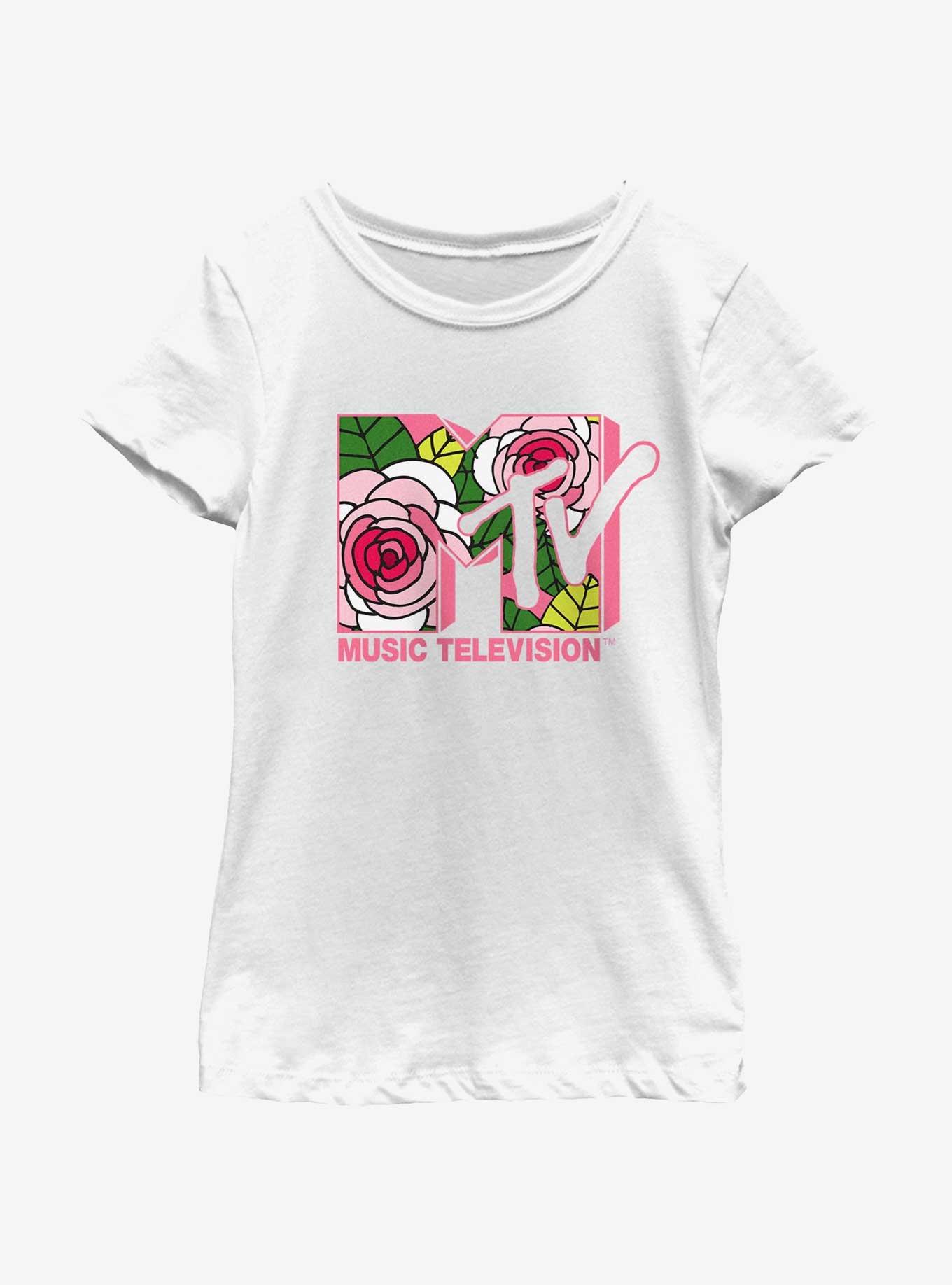 MTV Floral Logo Youth Girls T-Shirt