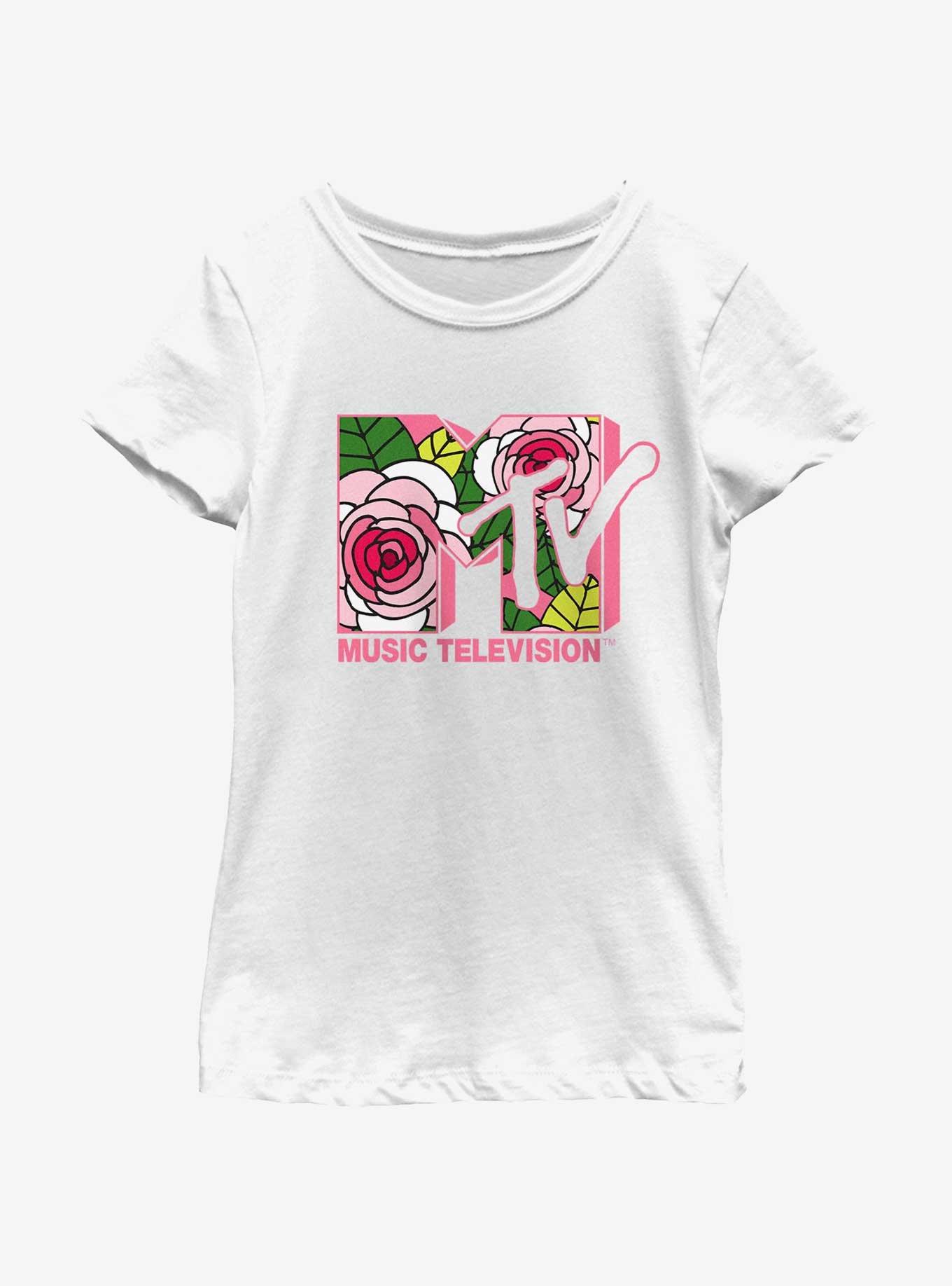 MTV Floral Logo Youth Girls T-Shirt, , hi-res