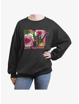 MTV Floral Logo Womens Oversized Sweatshirt, , hi-res