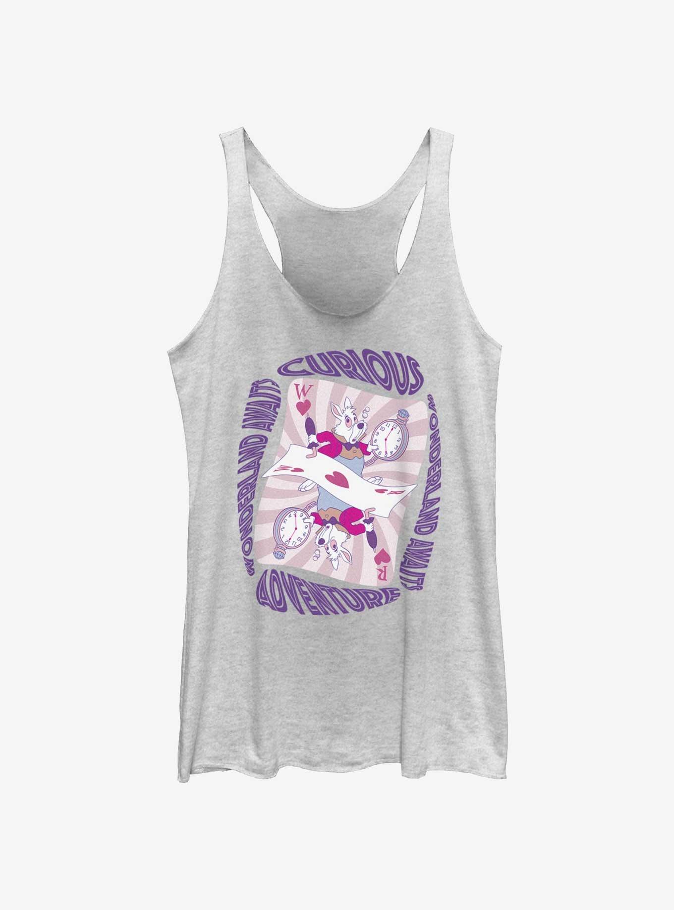 Disney Alice in Wonderland Rabbit Curious Adventure Womens Tank Top, WHITE HTR, hi-res