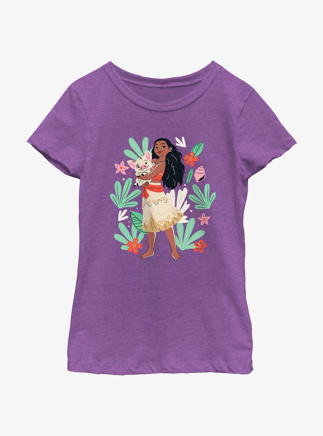 Disney Princesses Moana And Pua Youth Girls T-Shirt