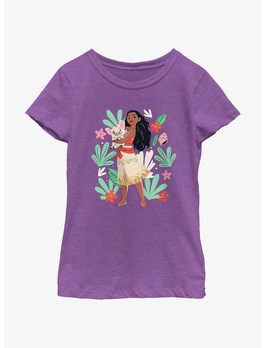 Disney Princesses Moana And Pua Youth Girls T-Shirt, PURPLE BERRY, hi-res