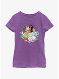 Disney Princesses Princess Smiling Youth Girls T-Shirt, PURPLE BERRY, hi-res