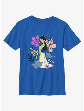 Disney Princesses Mulan Flowers Youth T-Shirt, , hi-res