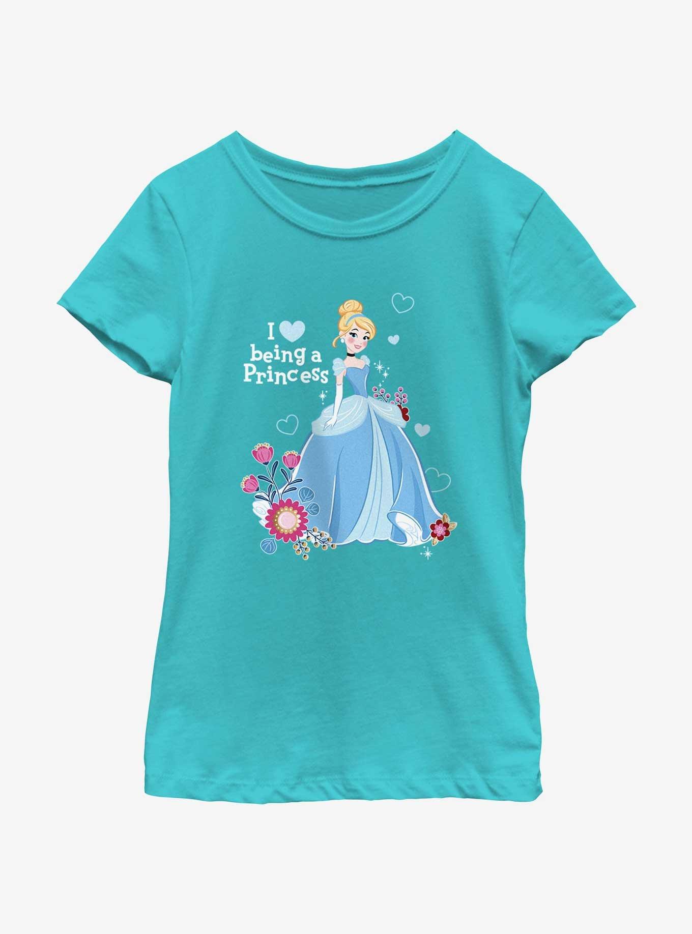 Disney Princesses I Love Being A Princess Cinderella Youth Girls T-Shirt