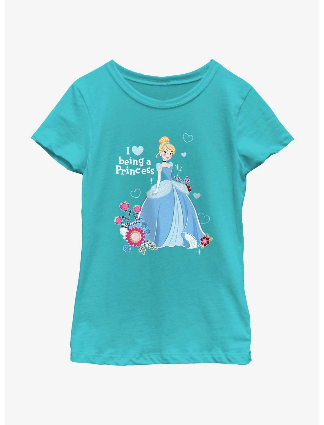 Disney Princesses I Love Being A Princess Cinderella Youth Girls T-Shirt, TAHI BLUE, hi-res