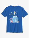 Disney Princesses I Love Being A Princess Cinderella Youth T-Shirt, ROYAL, hi-res