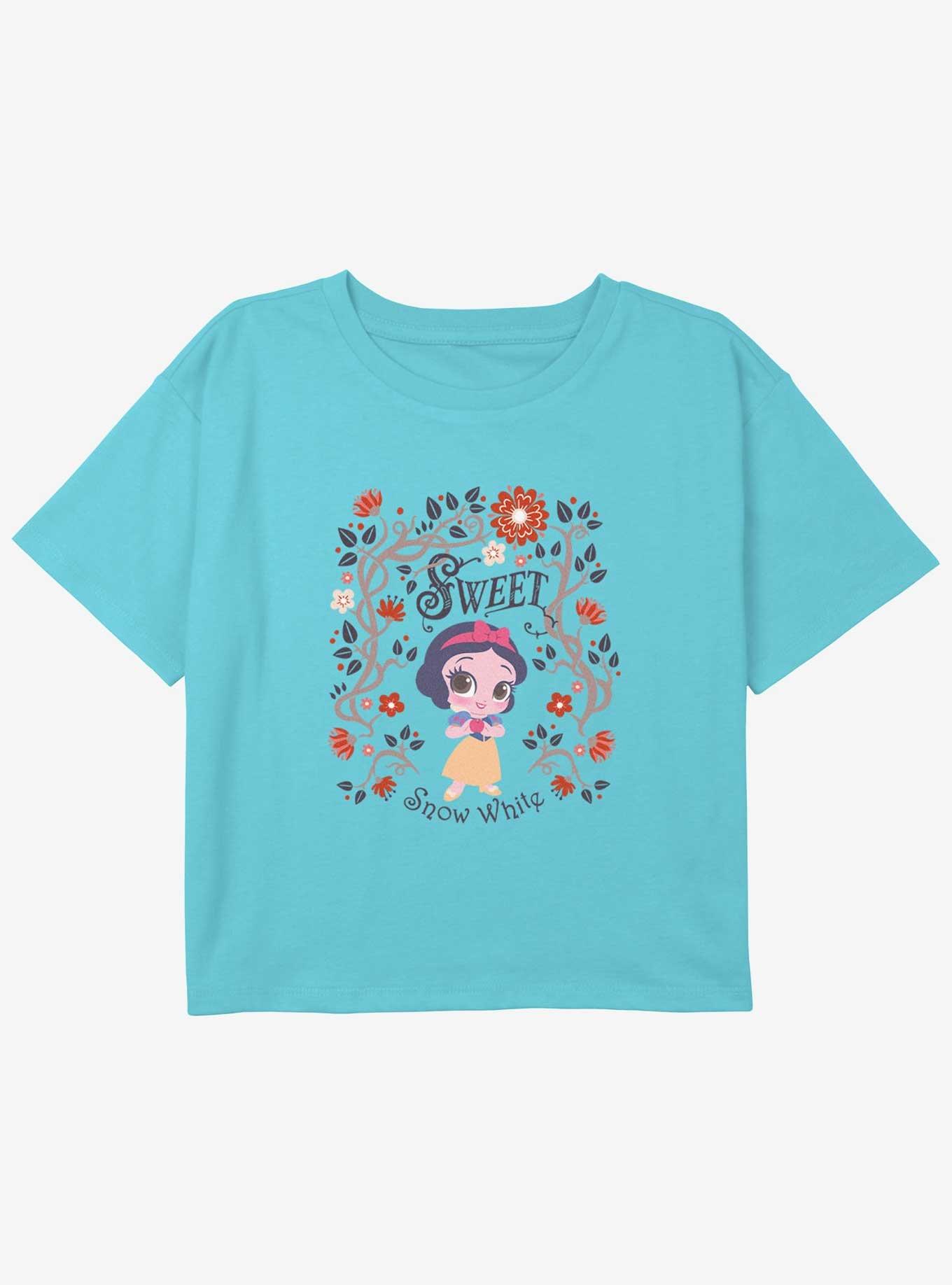 Disney Princesses Sweet Snow White Youth Girls Boxy Crop T-Shirt