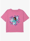 Disney Princesses Jasmine Leaves And Lamp Youth Girls Boxy Crop T-Shirt, PINK, hi-res