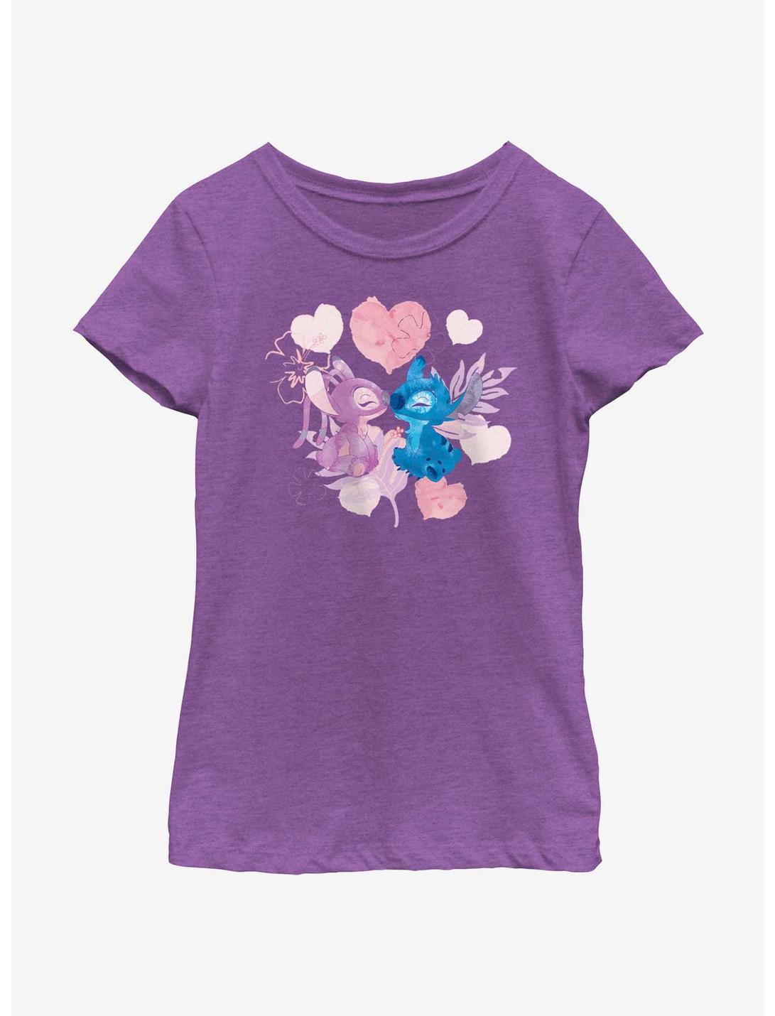 Disney Lilo & Stitch Stitch & Angel Youth Girls T-Shirt, PURPLE BERRY, hi-res