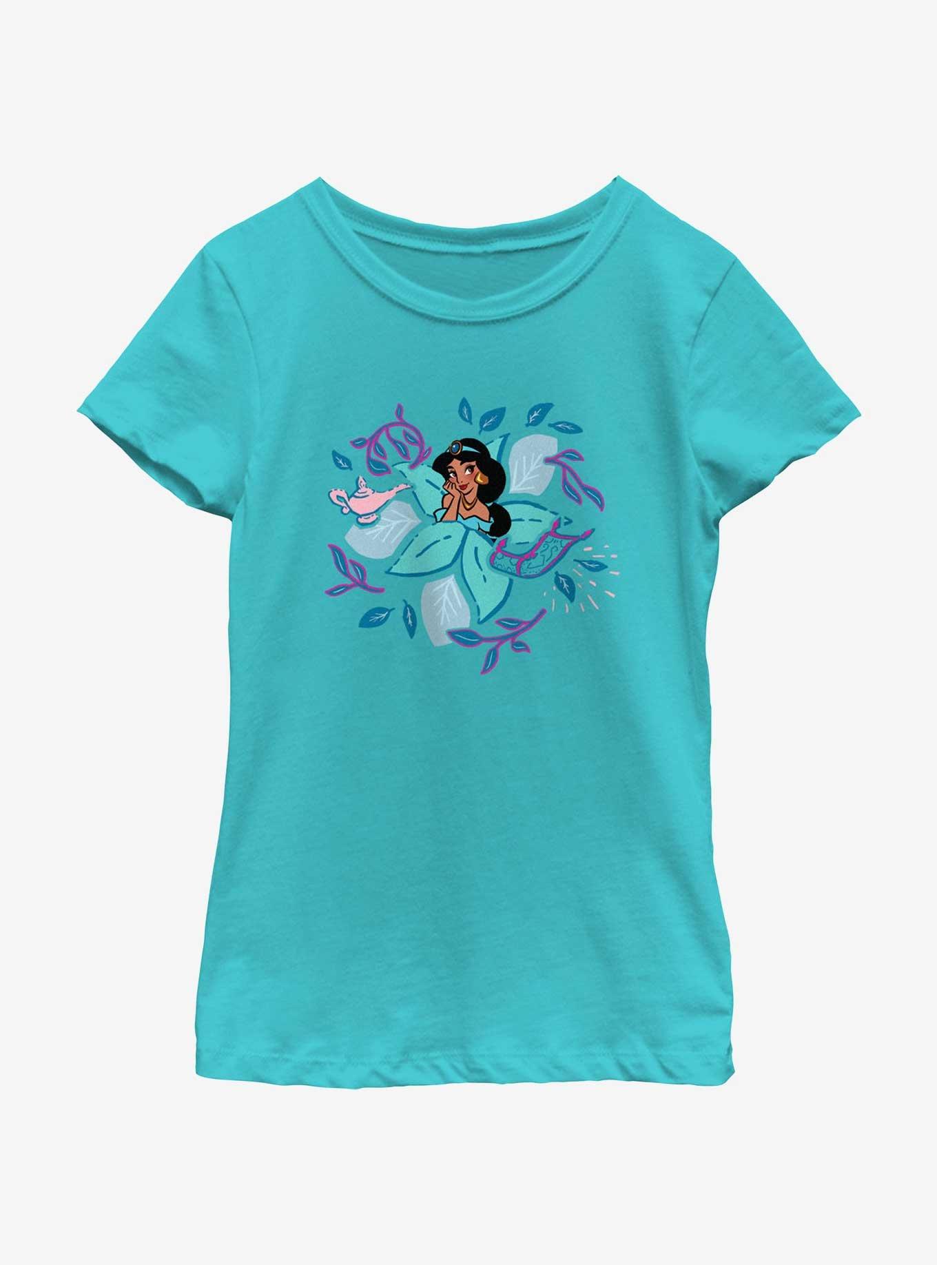 Disney Princesses Jasmine Leaves And Lamp Youth Girls T-Shirt