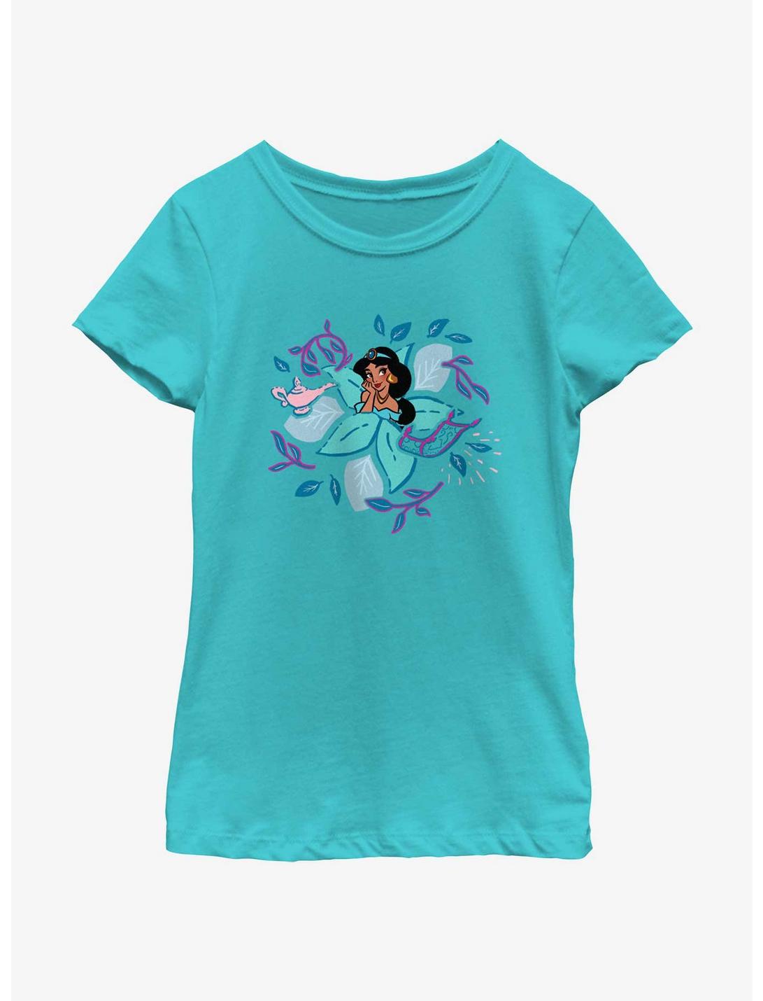 Disney Princesses Jasmine Leaves And Lamp Youth Girls T-Shirt, TAHI BLUE, hi-res