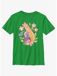Disney Princesses Rapunzel And Pascal With Flowers Youth T-Shirt, KELLY, hi-res