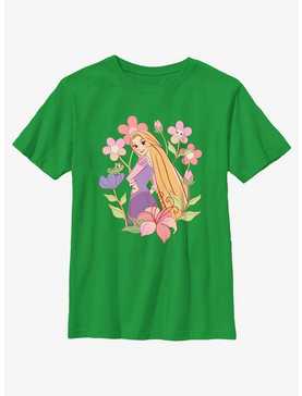 Disney Princesses Rapunzel And Pascal With Flowers Youth T-Shirt, , hi-res