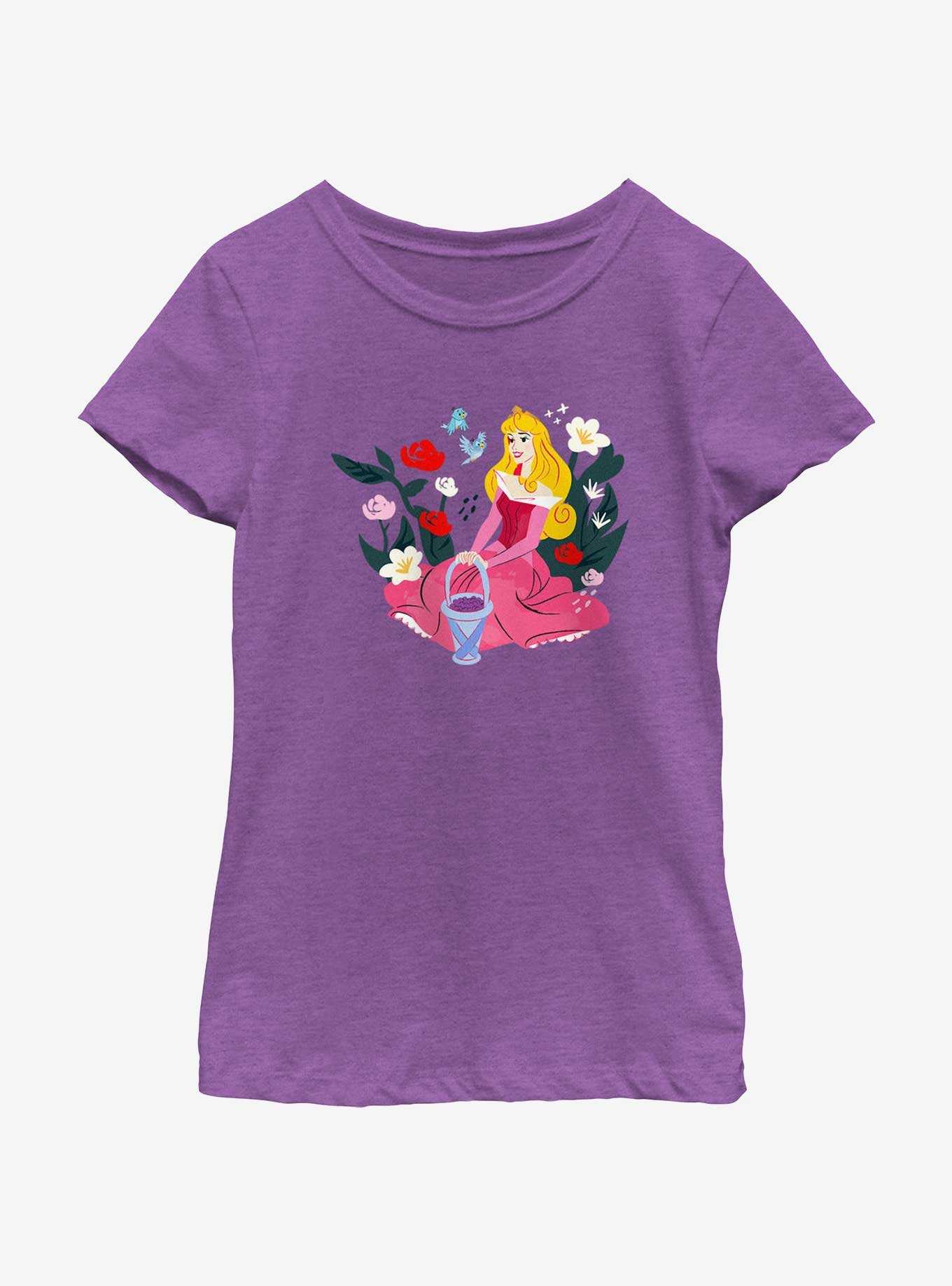 Disney Princesses Aurora With Birds Youth Girls T-Shirt, , hi-res