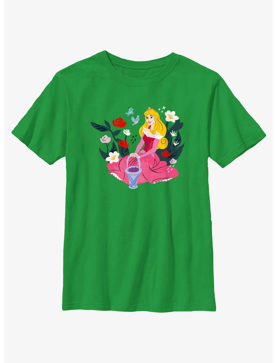 Disney Princesses Aurora With Birds Youth T-Shirt, KELLY, hi-res