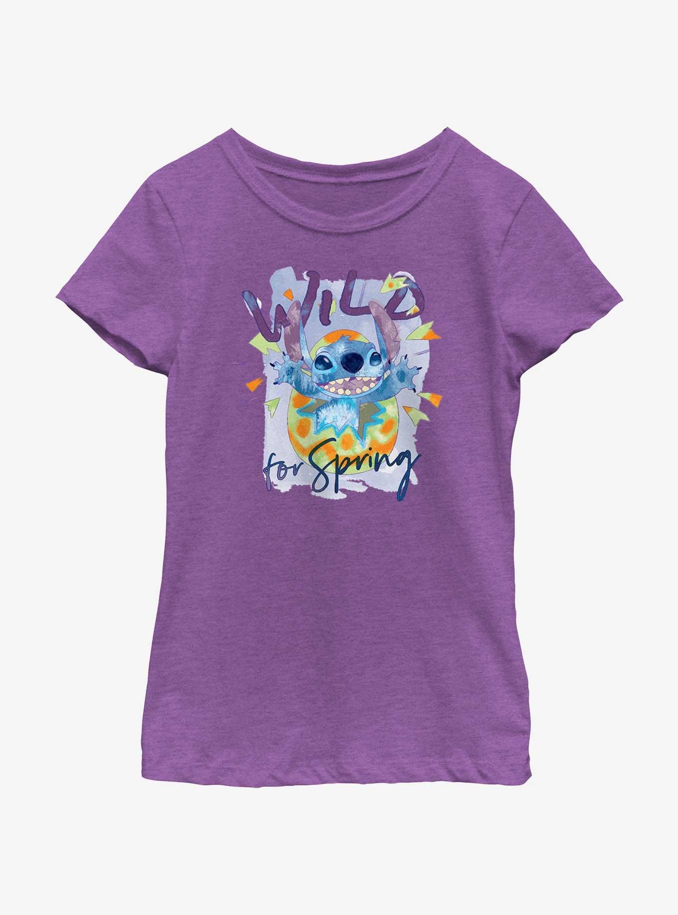 Disney Lilo & Stitch Wild For Spring Youth Girls T-Shirt, PURPLE BERRY, hi-res