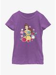 Disney Princesses Belle With Book Youth Girls T-Shirt, PURPLE BERRY, hi-res