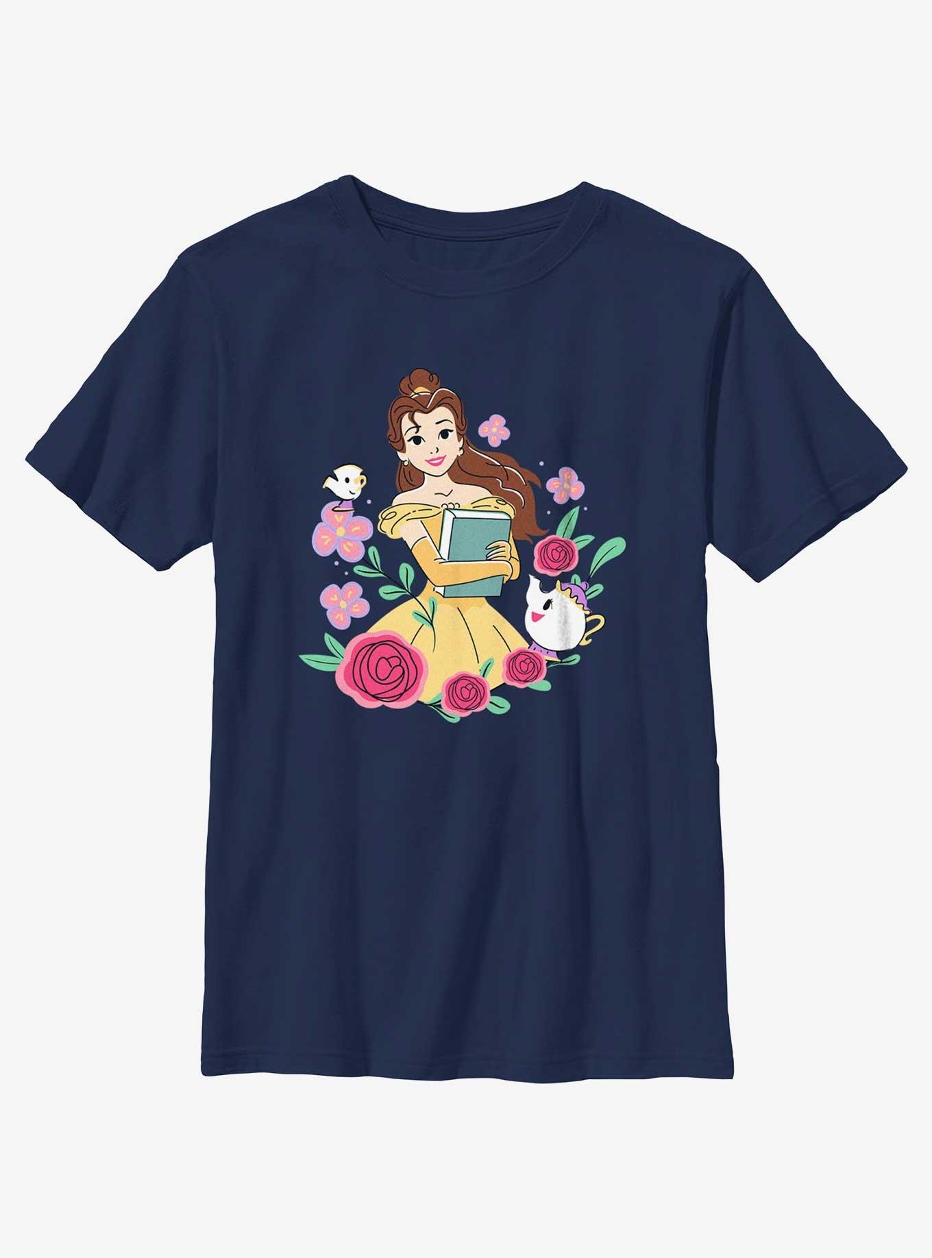 Disney Princesses Belle With Book Youth T-Shirt