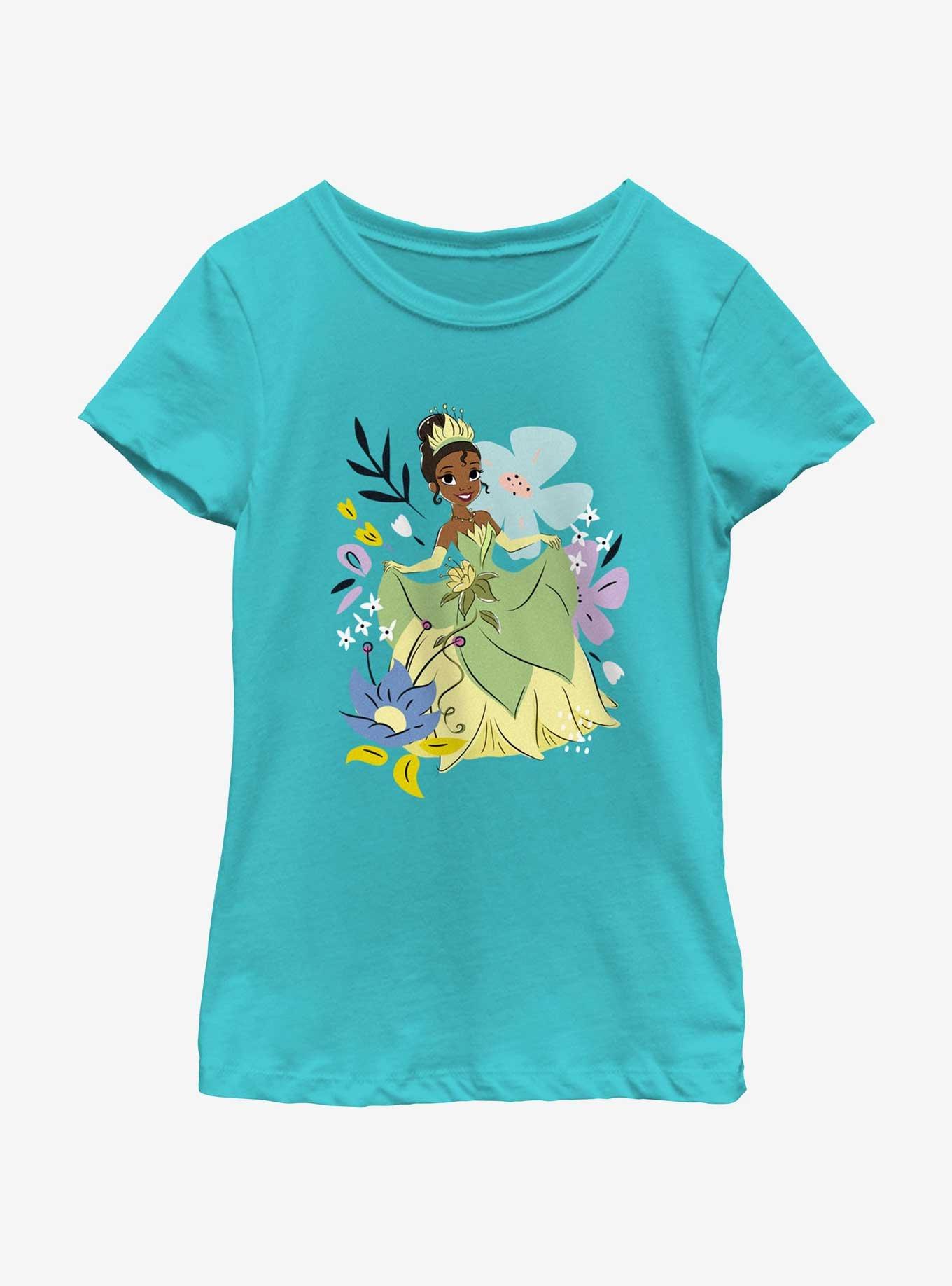 Disney Princesses Tianna And Flowers Youth Girls T-Shirt