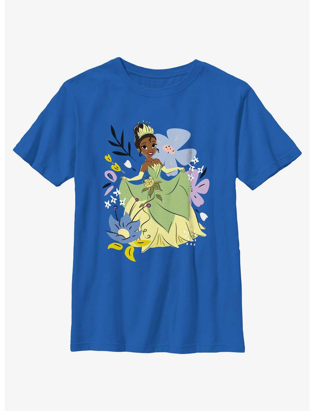 Disney Princesses Tianna And Flowers Youth T-Shirt, ROYAL, hi-res