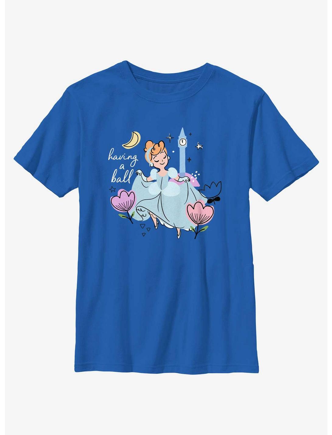 Disney Princesses Cinderella Having A Ball Youth T-Shirt, ROYAL, hi-res