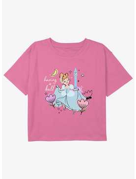 Disney Princesses Cinderella Having A Ball Youth Girls Boxy Crop T-Shirt, , hi-res