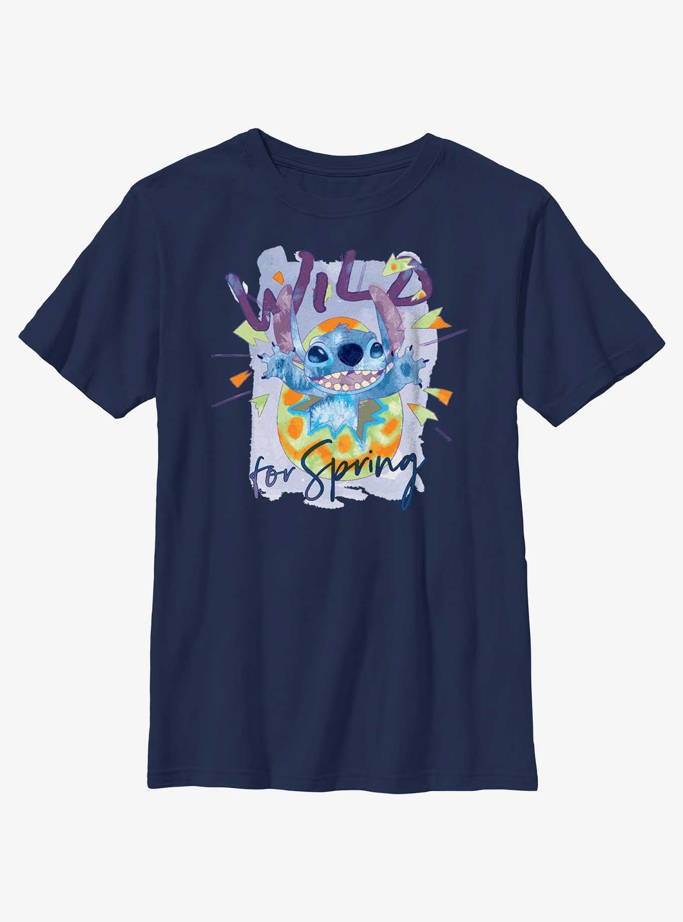Disney Lilo & Stitch Wild For Spring Youth T-Shirt, NAVY, hi-res