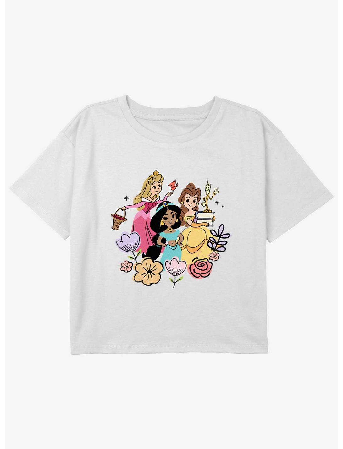 Disney Princesses Princess And Friends Youth Girls Boxy Crop T-Shirt, WHITE, hi-res