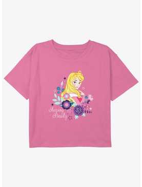 Disney Princesses Sleeping Beauty Aurora Youth Girls Boxy Crop T-Shirt, , hi-res