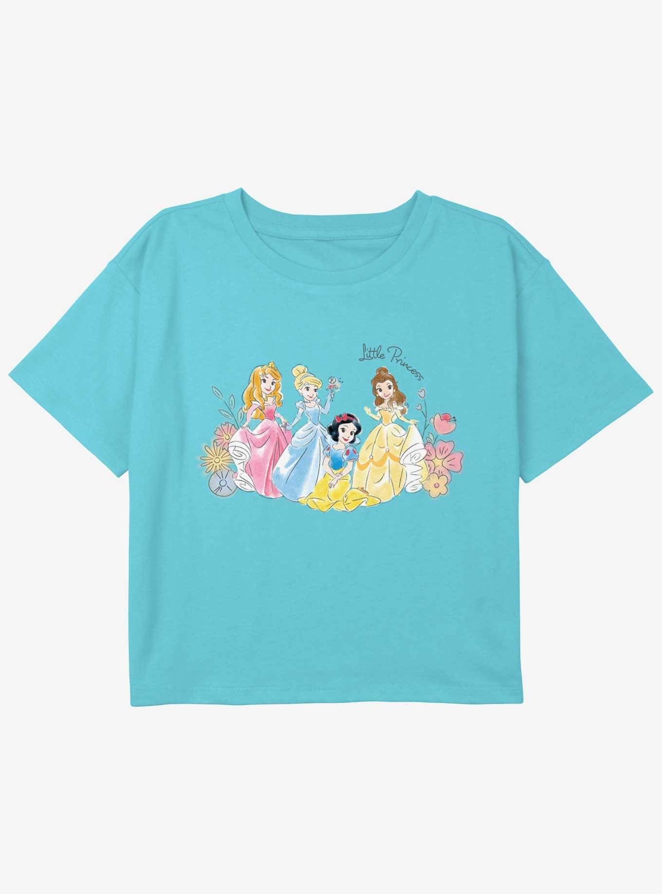 Disney Princesses Little Princess Youth Girls Boxy Crop T-Shirt