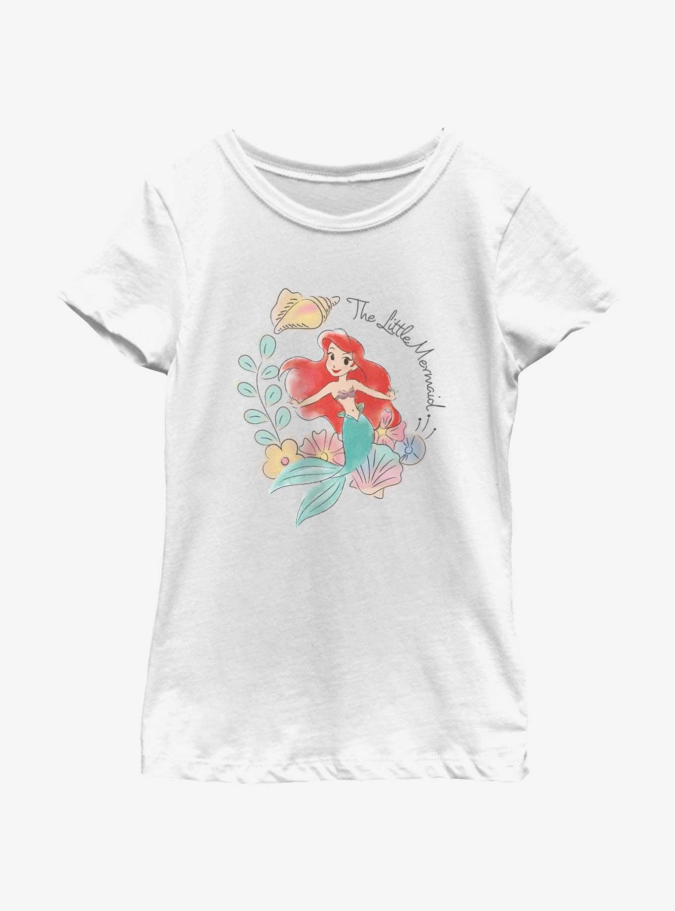 Disney Princesses Ariel The Little Mermaid Youth Girls T-Shirt, WHITE, hi-res