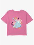 Disney Princesses Cinderella And Friends Youth Girls Boxy Crop T-Shirt, PINK, hi-res