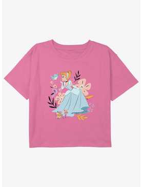 Disney Princesses Cinderella And Friends Youth Girls Boxy Crop T-Shirt, , hi-res