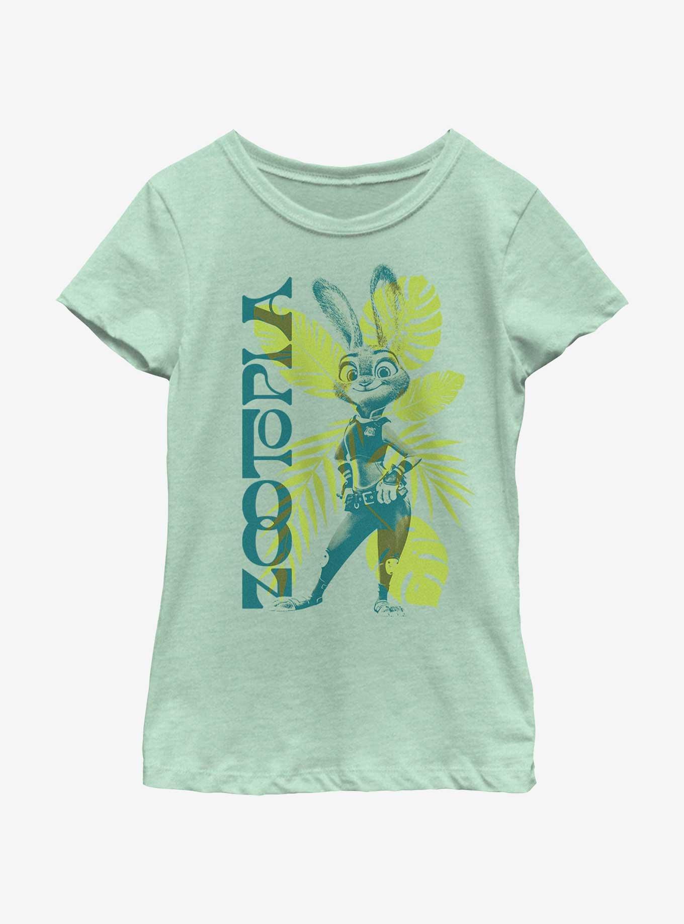 Disney Zootopia Tropical Judy Hopps Youth Girls T-Shirt, MINT, hi-res