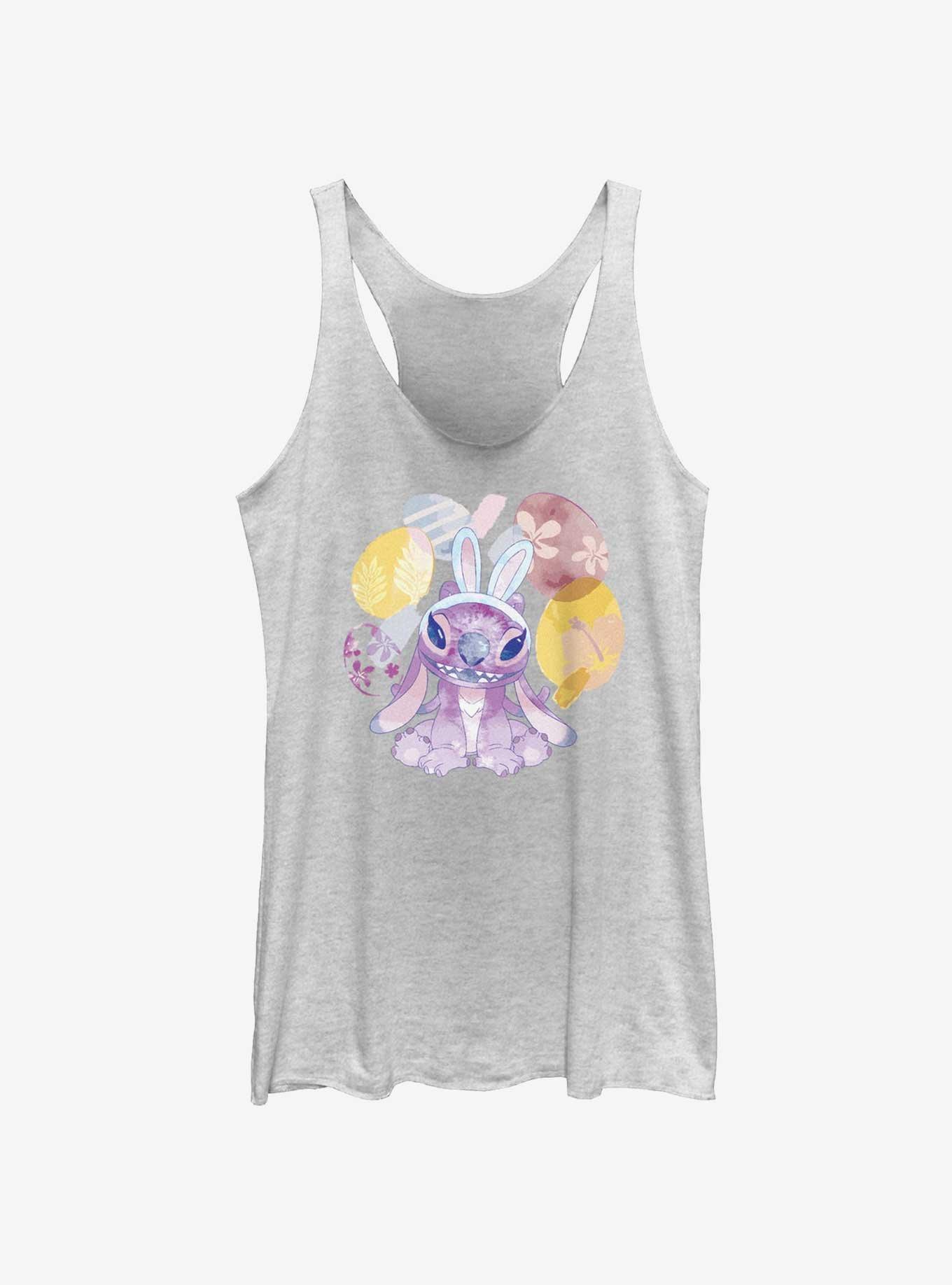 Disney Lilo & Stitch Angel Easter Eggs Womens Tank Top, WHITE HTR, hi-res