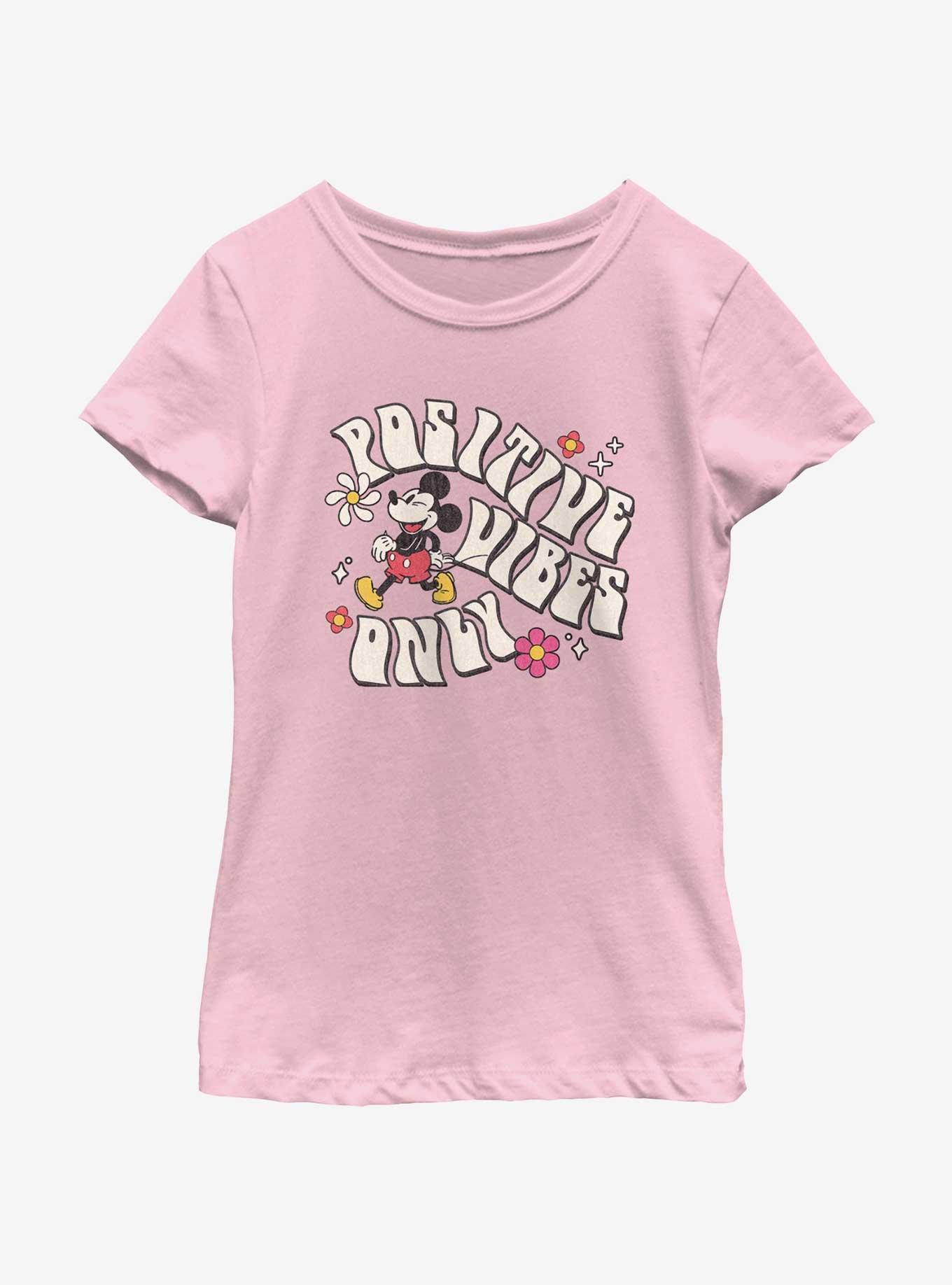 Disney Mickey Mouse Positive Vibes Only Youth Girls T-Shirt