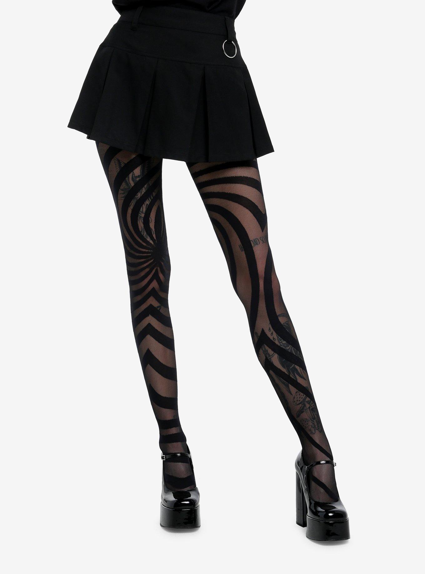 Black Sheer Swirl Tights | Hot Topic