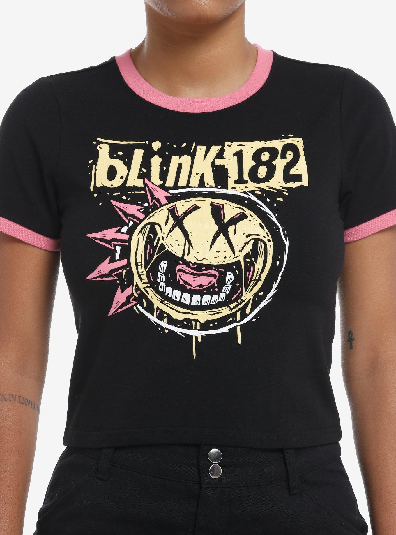 Blink-182 Smiling Face Girls Baby Ringer T-Shirt, BLACK, hi-res