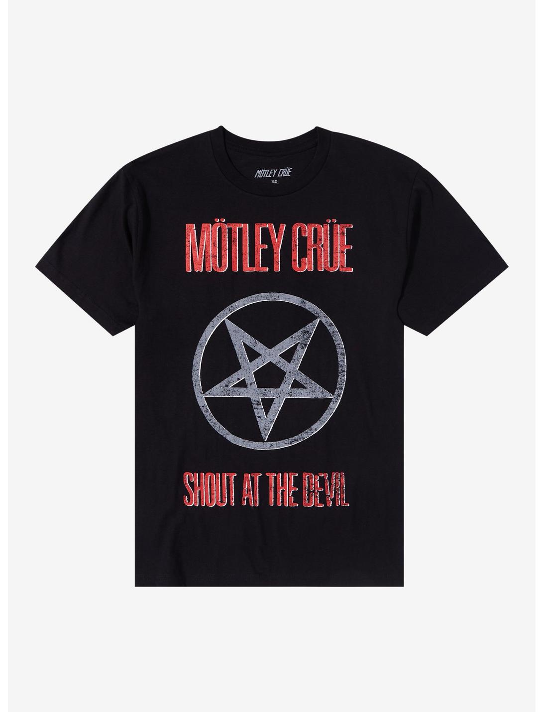 Motley Crue Shout At The Devil Faux Distressed T-Shirt, BLACK, hi-res