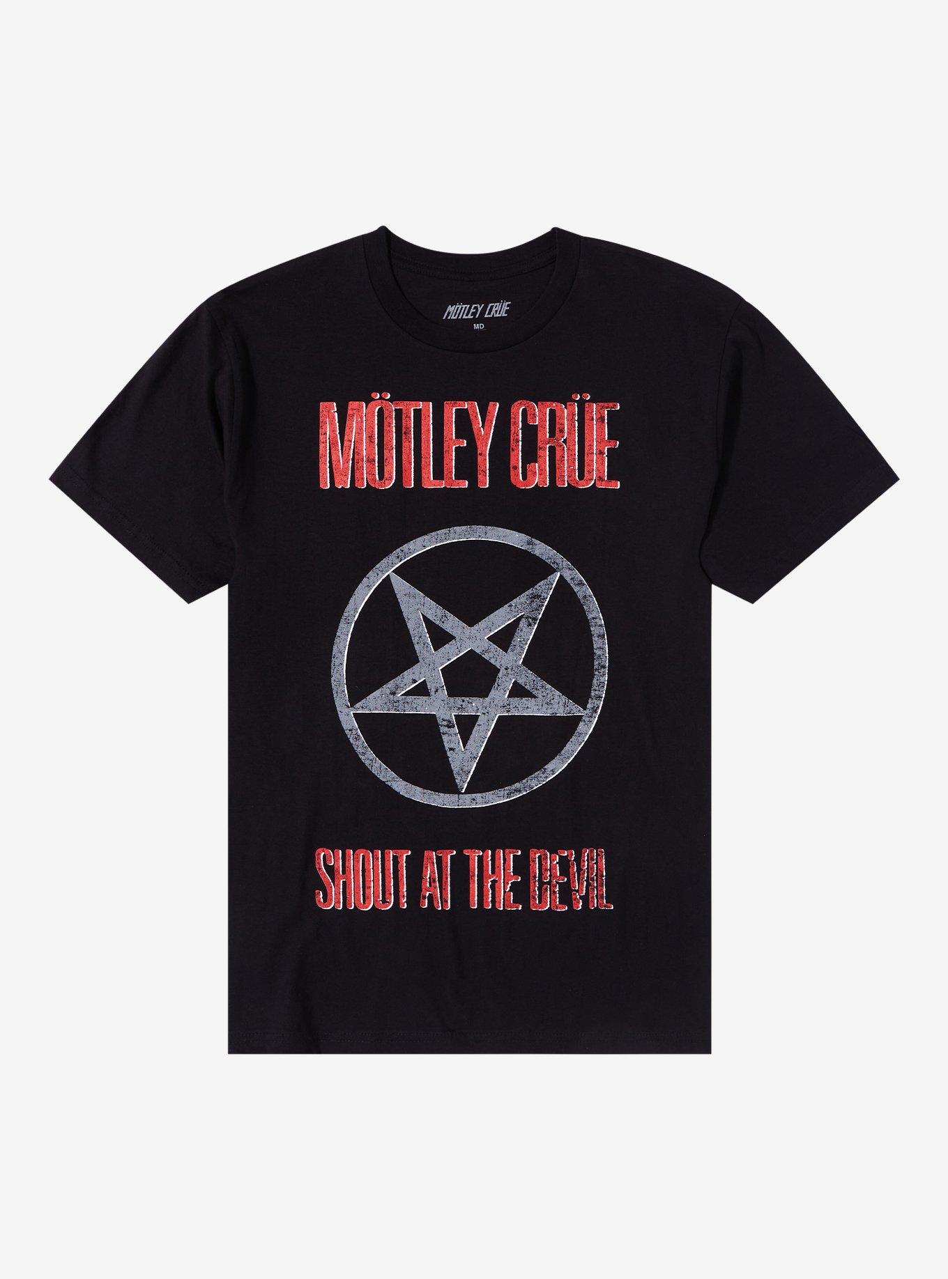 Motley Crue Shout At The Devil Faux Distressed T-Shirt, BLACK, hi-res
