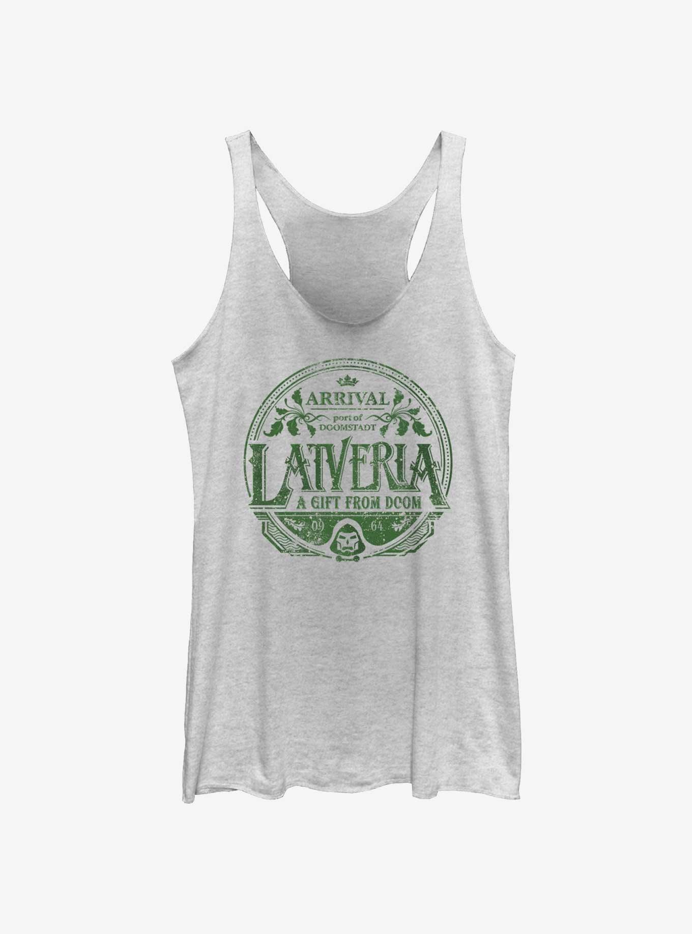 Marvel Avengers Latveria Gift From Doom Girls Tank, WHITE HTR, hi-res