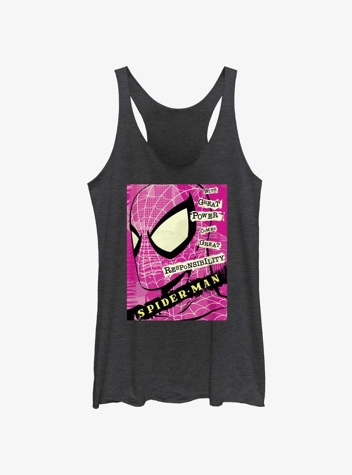 Marvel Spider-Man Power And Responsibility Quote Girls Tank, , hi-res