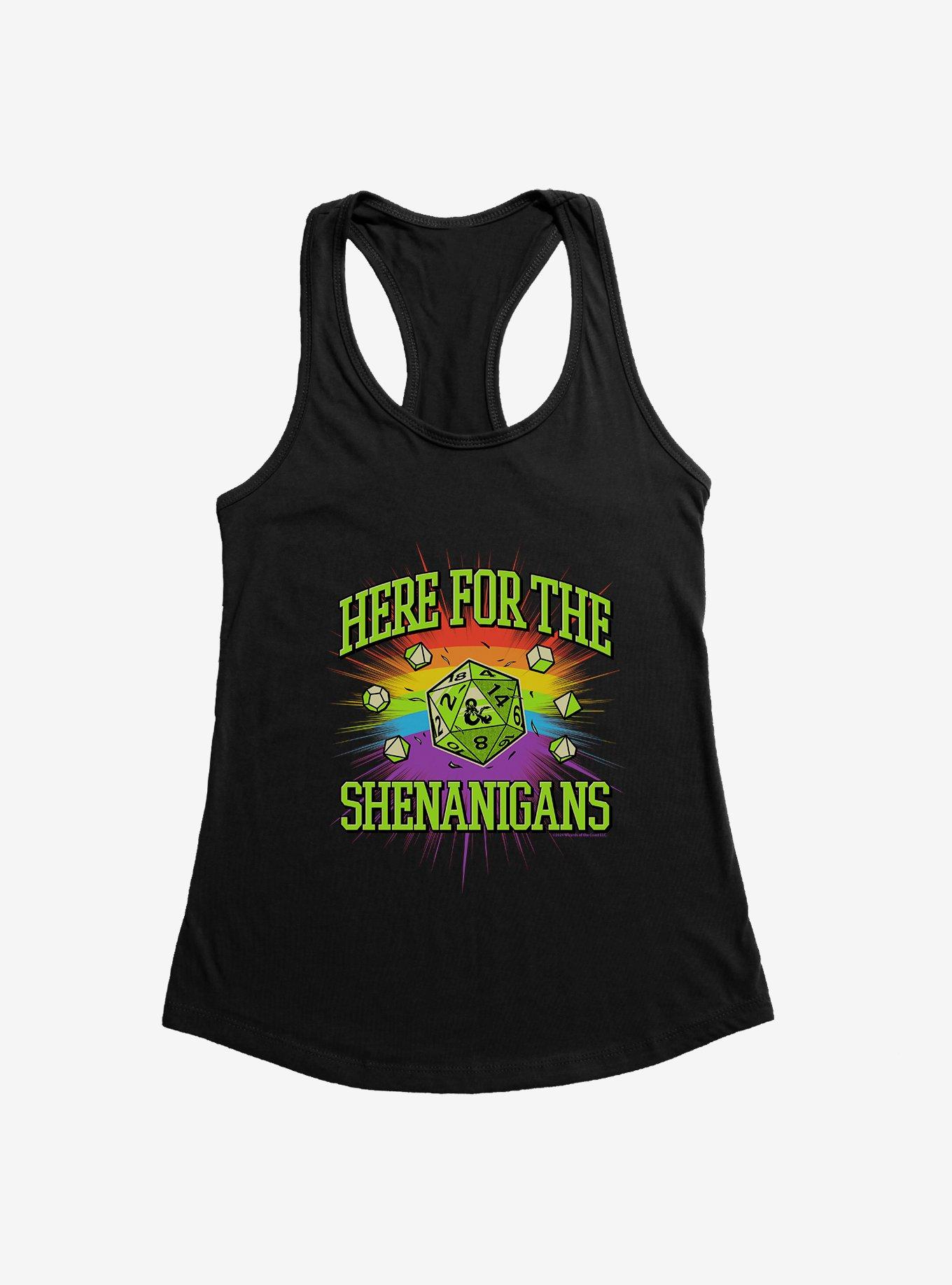 Dungeons & Dragons Here For The Shenanigans Womens Tank Top, BLACK, hi-res